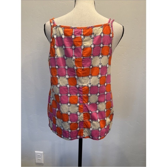 Trina Turk Pink and Orange Geometric Tank Top - Picture 8 of 11
